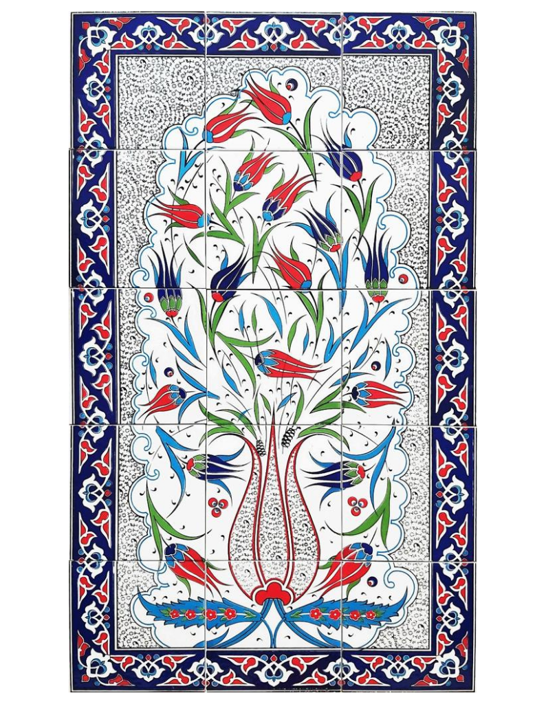 İznik Çini Panoları -01- Çini Pano Lalezar 60x100